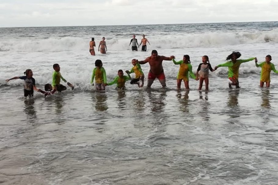 Kids playing on the beach