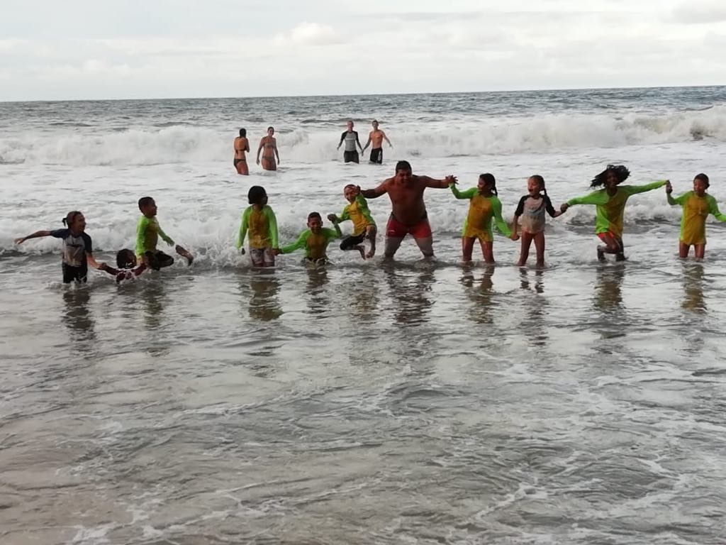 Kids playing on the beach